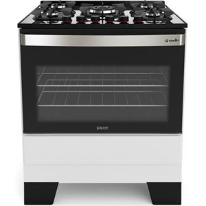Fogão 5 Bocas Mueller Piacere Vetro Mesa de Vidro com Acendimento Automático Branco - Bivolt