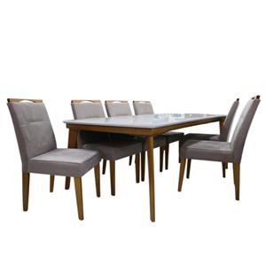 Mesa de Jantar New Ceval Napoli com 6 Cadeiras Itália