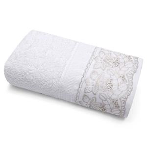 Toalha de Rosto Bouton Melody Cássia 100% Algodão - Branca