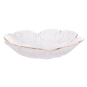 Bowl Rojemac Wolff em Cristal Martelado com Borda Dourada Taj - 24cm