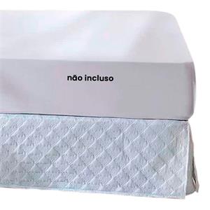 Saia para Cama Box Super King Hedrons Diamond - Branca