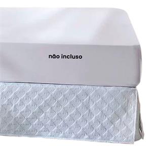 Saia para Cama Box Queen Hedrons Diamond - Branca