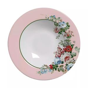 Prato Fundo Alleanza Paris em Cerâmica - Rosa Floral