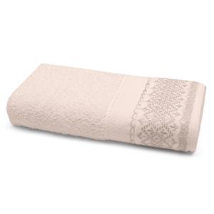 Toalha de Rosto Bouton Melody com Renda Nice 100% Algodão - Pérola