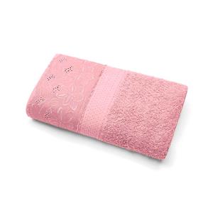 Toalha de Rosto Bouton Melody 100% Algodão com Renda Cássia - Dusty Rosê
