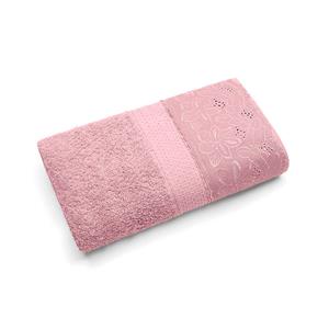 Toalha de Banho Bouton Melody com Renda Cássia 100% Algodão - Dusty Rosê