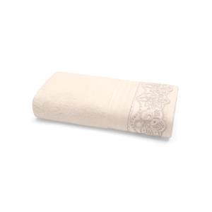 Toalha de Banho Gigante Bouton Cristal 100% Algodão com Renda Fiori - Marfim