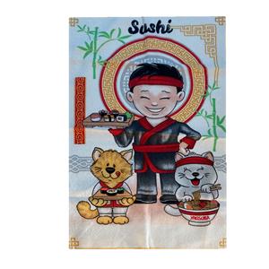 Pano de Copa Dohler Prata 100% Algodão - Sushi