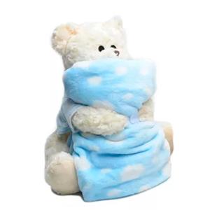 Manta Andreza Bear com Bichinho 100% Poliéster 2 Peças - Azul