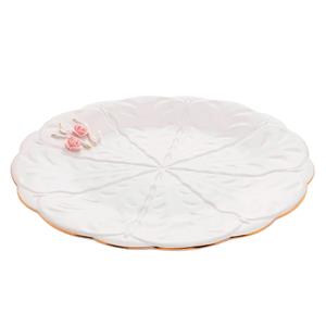 Prato para Bolo Rojemac Wolff Flower em Porcelana - Branco