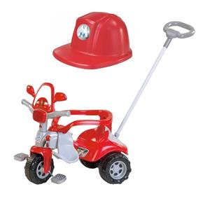 Triciclo Infantil Magic Toys Zoom Bombeiro com Capacete - Vermelho