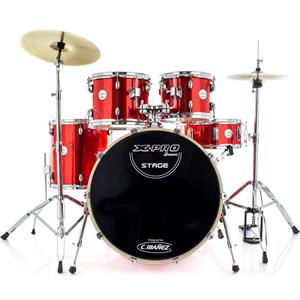 Bateria X-Pro Stage Bat 322 STG PR Vermelha