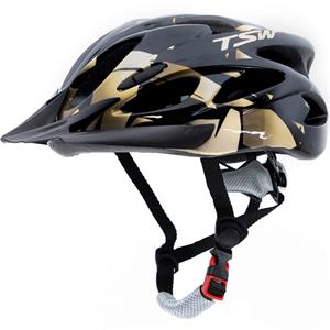 Capacete para Ciclista TSW MTB Raptor II com Led Preto/Dourado - G