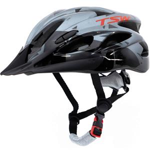 Capacete para Ciclista TSW MTB Raptor II com Led Cinza/Preto/Vermelho - G