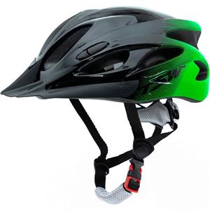 Capacete para Ciclista TSW MTB Raptor com Led Preto/Cinza/Verde - M