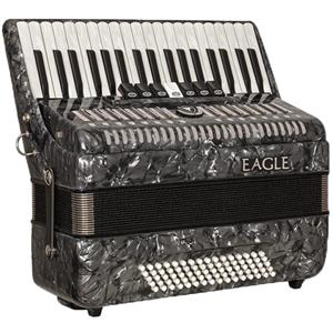 Acordeon Eagle 80 Baixos 37 Teclas Tipo Piano - Preto