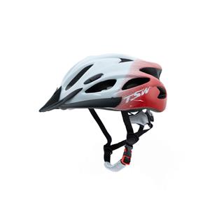 Capacete para Ciclista TSW MTB Raptor com Led Branco/Cinza/Vermelho - M