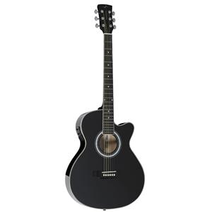 Violão Mini Jumbo Vogga Eletroacústico VCE330 Cordas de Aço - Preto