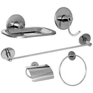 Jogo de Banheiro Japi Silver com 5 Peças - Inox