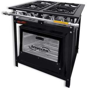 Fogão Industrial 4 Bocas Invicto Super Luxo com Forno - Inox