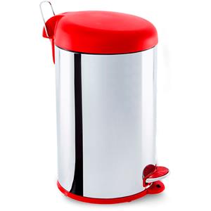 Lixeira Brinox Decorline em Aço Inox com Pedal 12L Vermelha