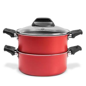 Panela Brinox Cozi Vapore 4 em 1 com Revestimento Pro-flon 1,45L - Cereja