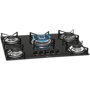 Cooktop 5 Bocas Fischer Tripla Chama com Acendimento Superautomático Preto - Bivolt