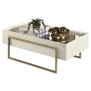 Mesa de Centro DJ Pilar Espelhada - Off White