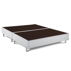 Base Box Queen Bipartida Ortobom Sommier Corino Branco- 158x42x198cm