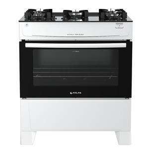 Fogão 5 Bocas Atlas Mônaco Top Glass Mesa de Vidro com Acendimento Automático Branco - Bivolt