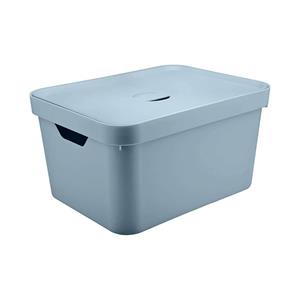 Caixa Organizadora Martiplast Cube em Polipropileno com Tampa 32L - Azul Glacial