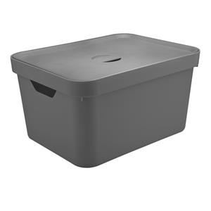 Caixa Organizadora Martiplast Cube em Polipropileno com Tampa 32L - Chumbo