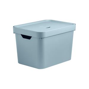 Caixa Organizadora Martiplast Cube em Polipropileno com Tampa 18L - Azul Glacial