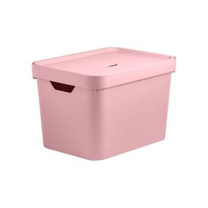 Caixa Organizadora Martiplast Cube em Polipropileno com Tampa 18L - Rosa