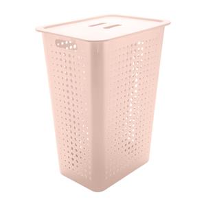 Cesto de Roupas Martiplast em Polipropileno com Tampa  47L - Rosa Nude