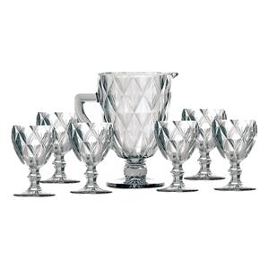 Jogo de 6 Taças Class Home Diamante em Vidro 300ml com Jarra 1L