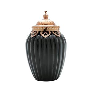 Pote Rojemac Lyor Bristol em Vidro Preto/Bronze - 14cm