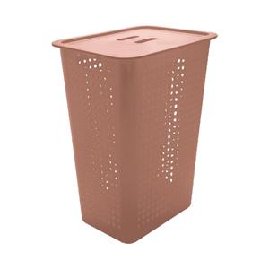Cesto de Roupas Martiplast em Polipropileno com Tampa 47L - Terracota