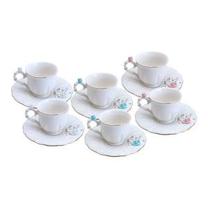 Jogo de 6 Xícaras para Café Rojemac Wolff Flower Round em Porcelana com Píres 100ml