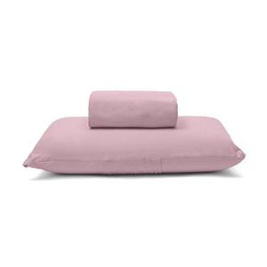 Jogo de Lençol Solteiro Bouton Basic Liso em Malha Penteada com Elástico 100% Algodão 2 Peças - Rosê Blush