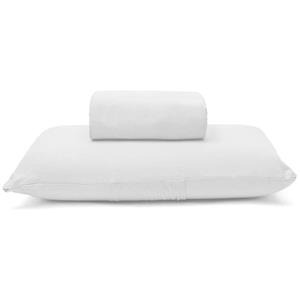 Jogo de Lençol Solteiro Bouton Basic Liso em Malha Penteada com Elástico 100% Algodão 2 Peças - Branco