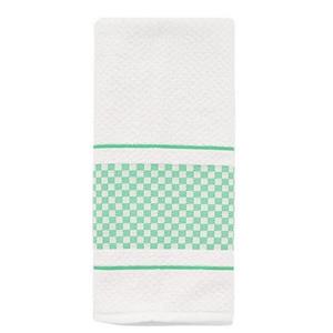 Pano de Copa Dohler Vitória Felpudo Barra Xadrez - Branco/Verde Claro