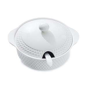Sopeira Bela Flor em Porcelana com Tampa Branca - 26cm