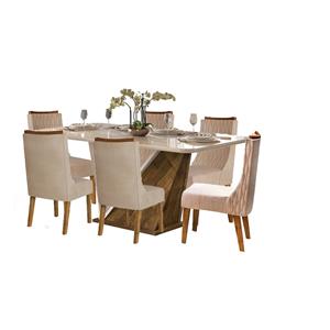 Mesa de Jantar DJ Forme com 6 Cadeiras Jade