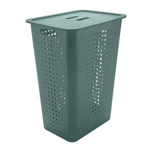 Cesto de Roupas Martiplast em Polipropileno com Tampa 47L - Verde Eucalipto