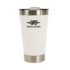Copo Térmico Bravo Racing 473ml em Aço Inox com Tampa - Branco