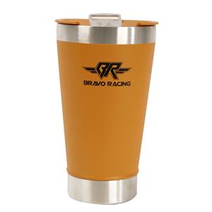 Copo Térmico Bravo Racing 473ml em Aço Inox com Tampa - Laranja