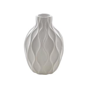 Vaso Bela Flor de Vidro Branco - 15x4cm