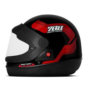 Capacete Pro Tork Sport Preto/Vermelho - Tam 58