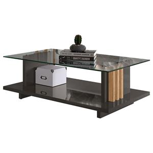 Mesa de Centro Madetec Frizz - Titânio/Carvalho